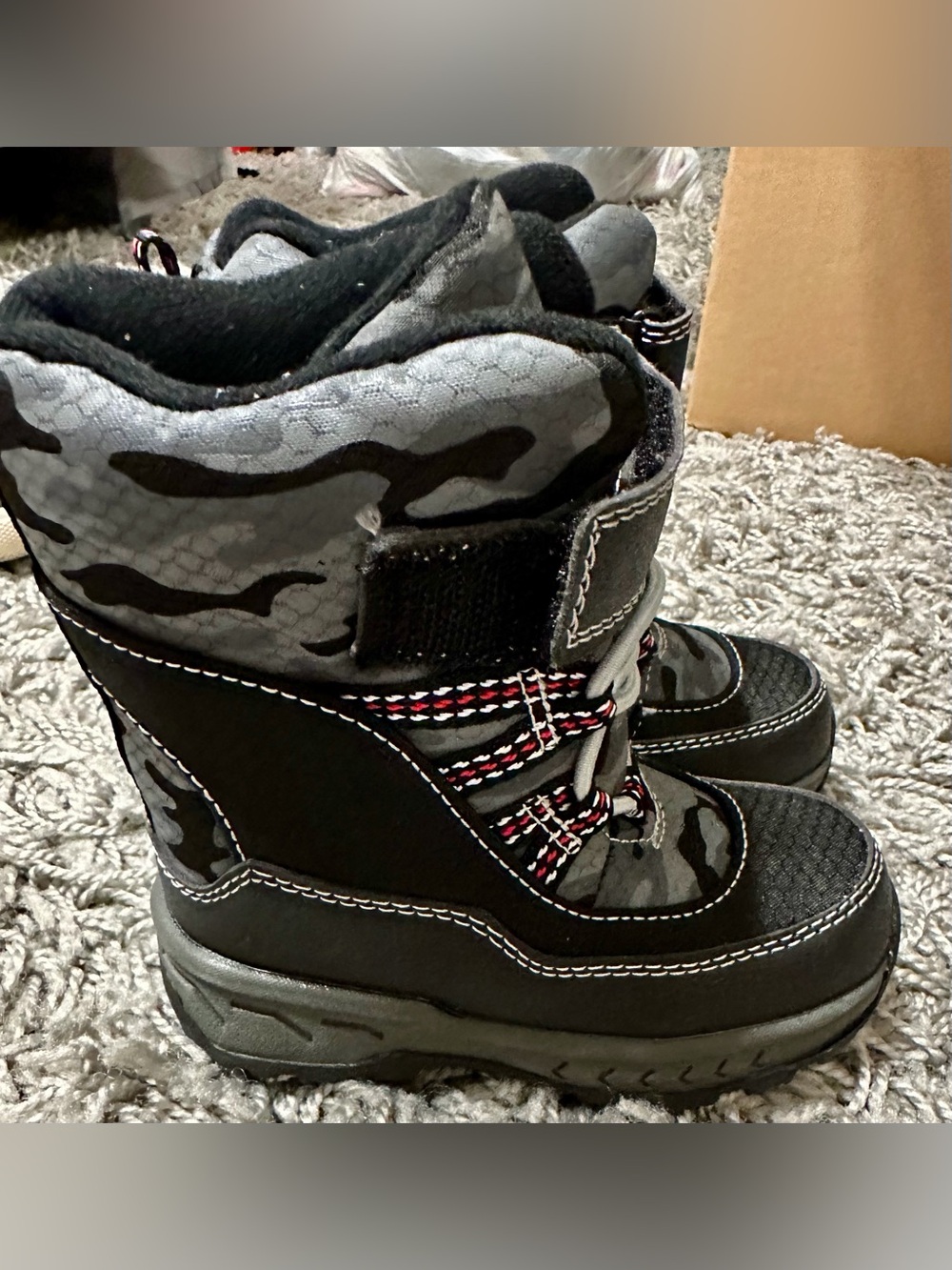 Carter's Black and Gray Camo Kids Winter Boots - Picture 5 of 13